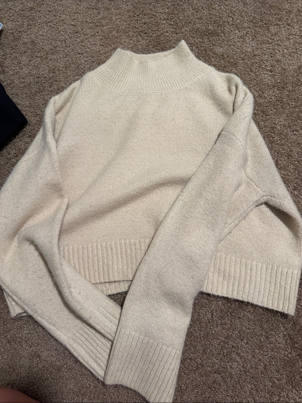 Princess Polly Cream Turtleneck Pullover